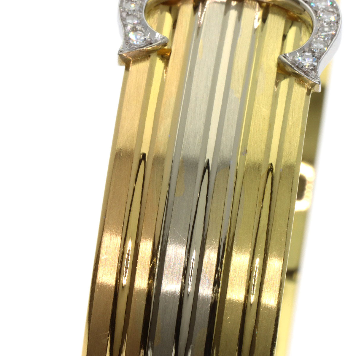 CARTIER Vintage 2C LM Diamond 1970s-1980s Bracelet K18 Yellow Gold 18K Pink GoldLadies [Used]