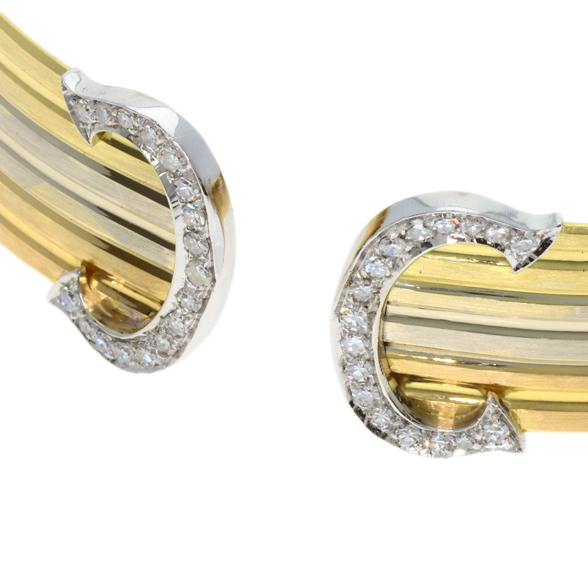 CARTIER Vintage 2C LM Diamond 1970s-1980s Bracelet K18 Yellow Gold 18K Pink GoldLadies [Used]