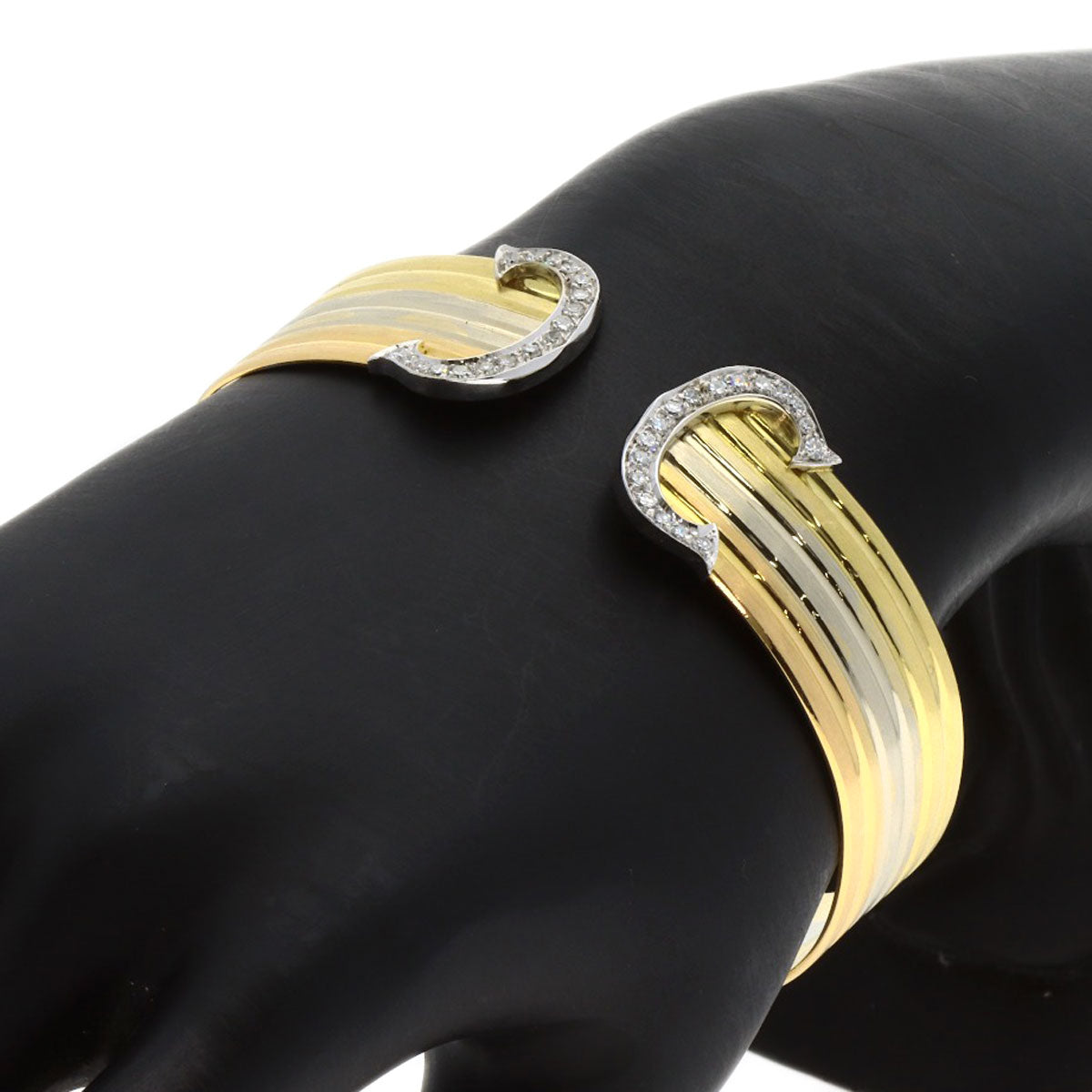 CARTIER Vintage 2C LM Diamond 1970s-1980s Bracelet K18 Yellow Gold 18K Pink GoldLadies [Used]