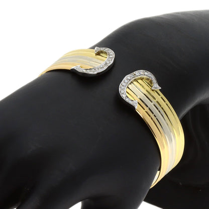 CARTIER Vintage 2C LM Diamond 1970s-1980s Bracelet K18 Yellow Gold 18K Pink GoldLadies [Used]