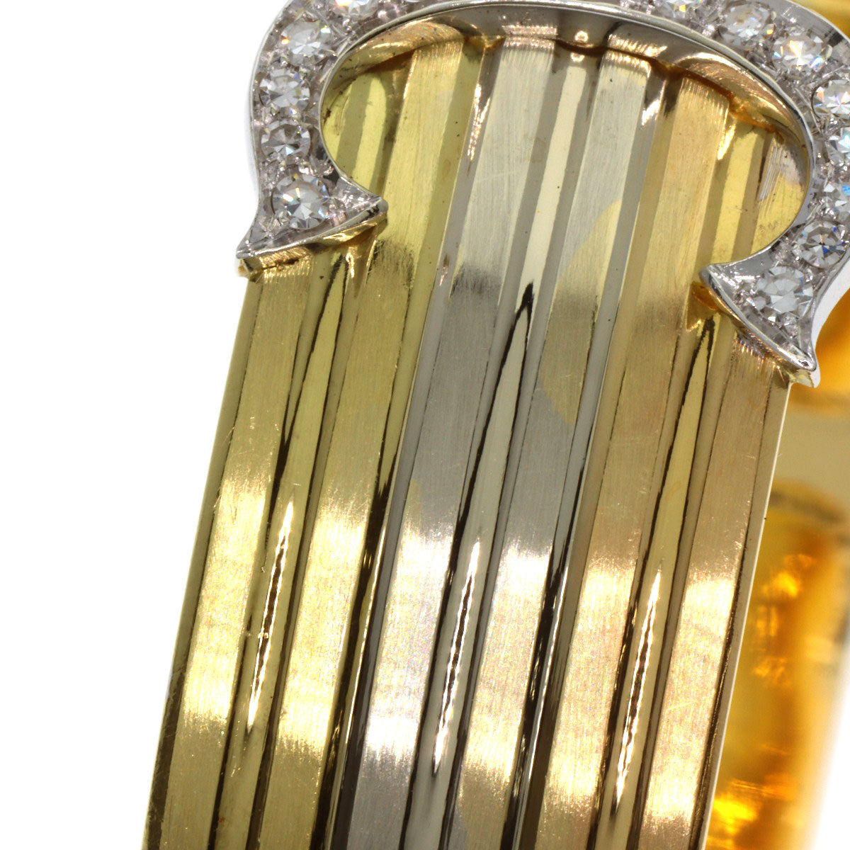 CARTIER Vintage 2C LM Diamond 1970s-1980s Bracelet K18 Yellow Gold 18K Pink GoldLadies [Used]