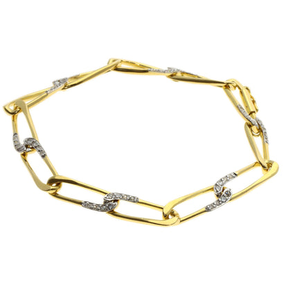 CARTIER Vintage Paperclip Diamond Necklace and Bracelet Set (3 Pieces) Necklace K18 Yellow Gold Ladies [Used]