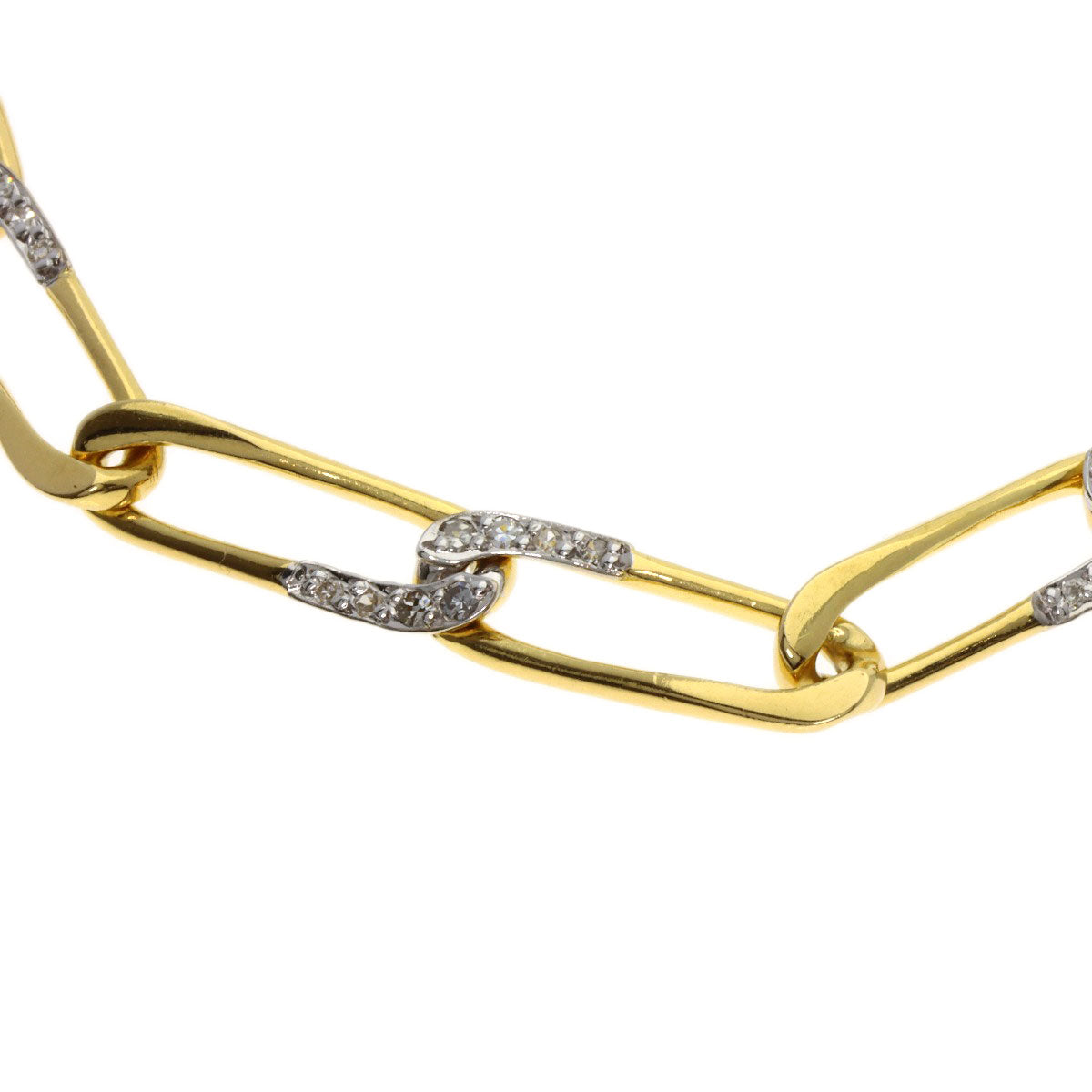 CARTIER Vintage Paperclip Diamond Necklace and Bracelet Set (3 Pieces) Necklace K18 Yellow Gold Ladies [Used]
