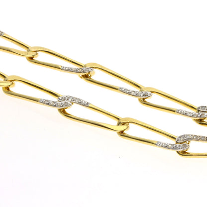 CARTIER Vintage Paperclip Diamond Necklace and Bracelet Set (3 Pieces) Necklace K18 Yellow Gold Ladies [Used]
