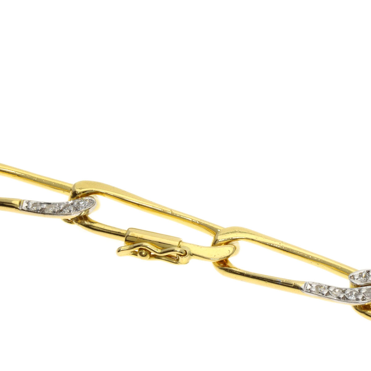 CARTIER Vintage Paperclip Diamond Necklace and Bracelet Set (3 Pieces) Necklace K18 Yellow Gold Ladies [Used]