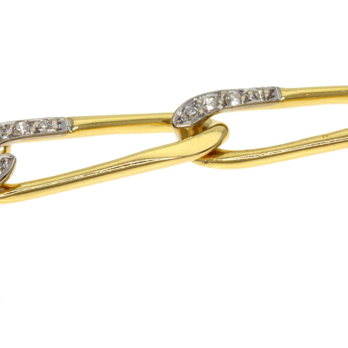 CARTIER Vintage Paperclip Diamond Necklace and Bracelet Set (3 Pieces) Necklace K18 Yellow Gold Ladies [Used]