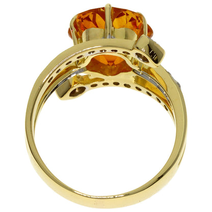 Ponte Vecchio Citrin Diamond Ring K18 Yellow Gold Ladies [Used]