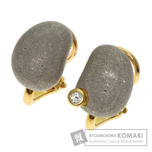 NOBUKO ISHIKAWA 1P Diamond Earring K18 Yellow Gold PT900Ladies [Used]