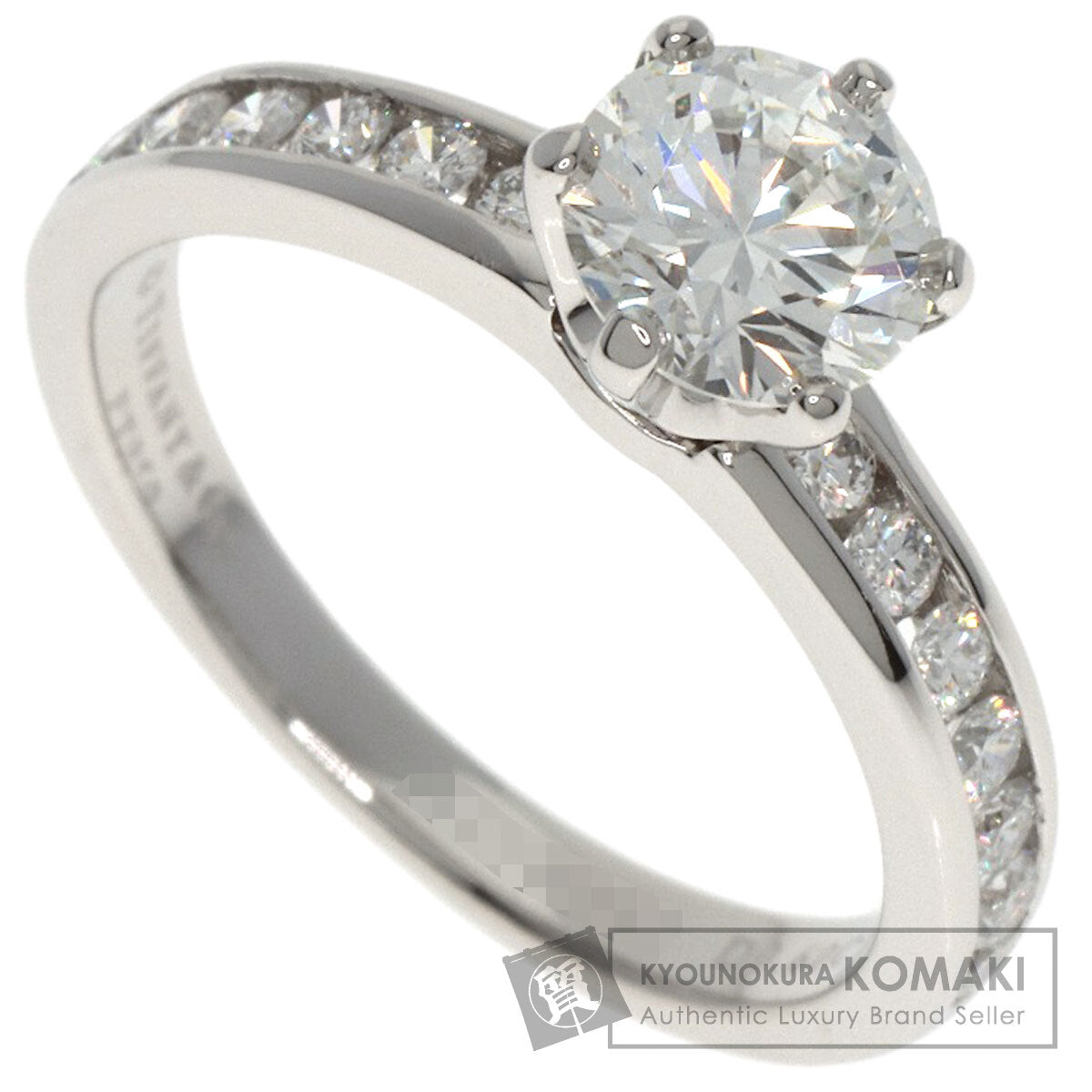TIFFANY&Co. Solitaire Channel Setting Diamond Ring Platinum PT950 Ladies [Used]