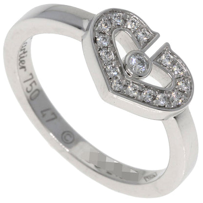 CARTIER C Heart Diamond #47 Ring K18 White Gold Ladies [Used]