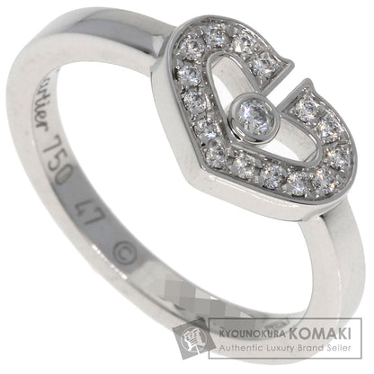 CARTIER C Heart Diamond #47 Ring K18 White Gold Ladies [Used]
