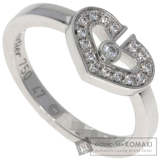 CARTIER C Heart Diamond #47 Ring K18 White Gold Ladies [Used]