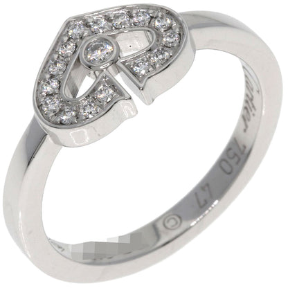 CARTIER C Heart Diamond #47 Ring K18 White Gold Ladies [Used]