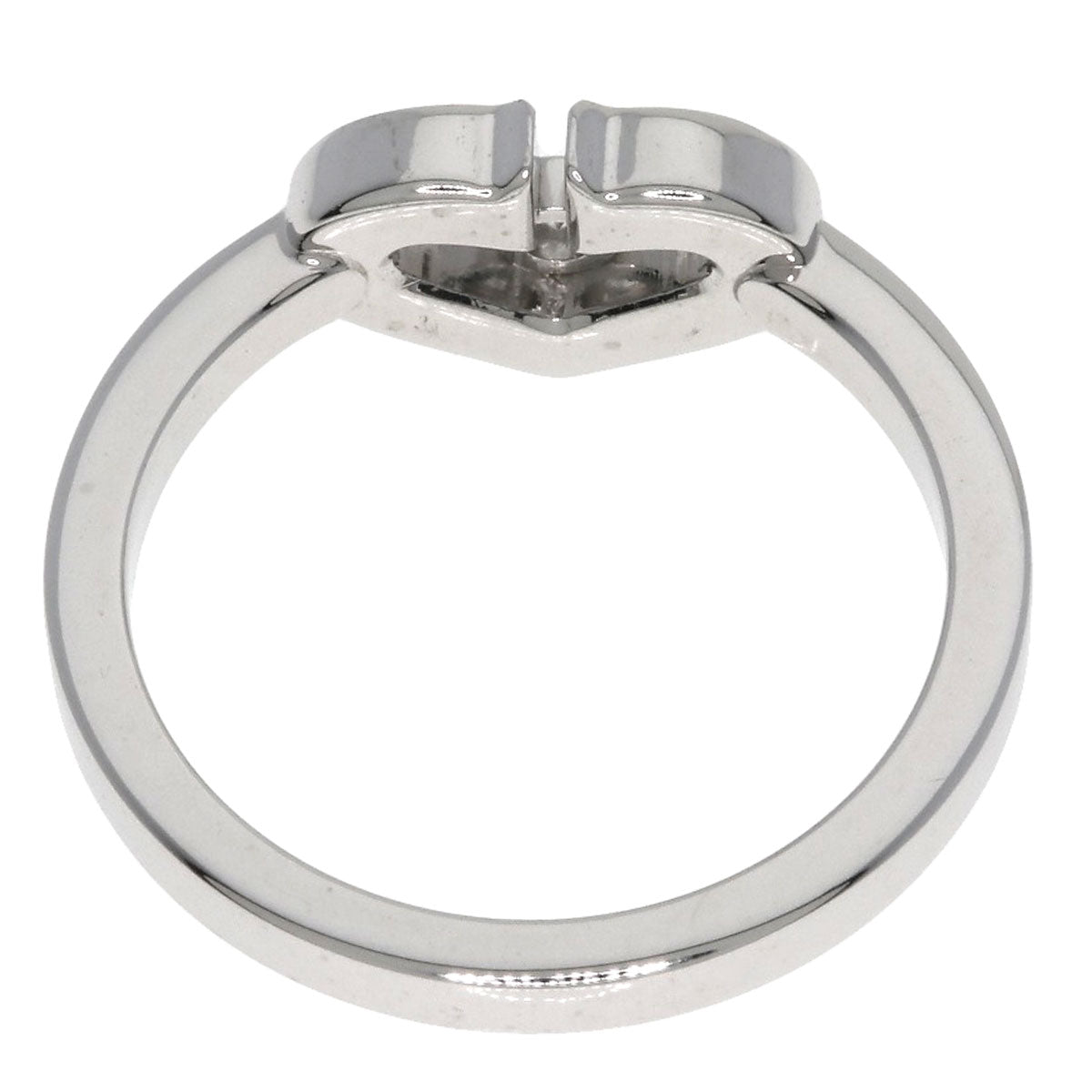 CARTIER C Heart Diamond #47 Ring K18 White Gold Ladies [Used]