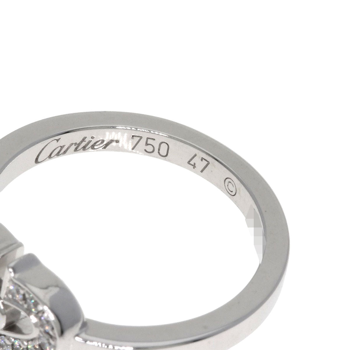 CARTIER C Heart Diamond #47 Ring K18 White Gold Ladies [Used]