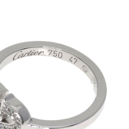 CARTIER C Heart Diamond #47 Ring K18 White Gold Ladies [Used]