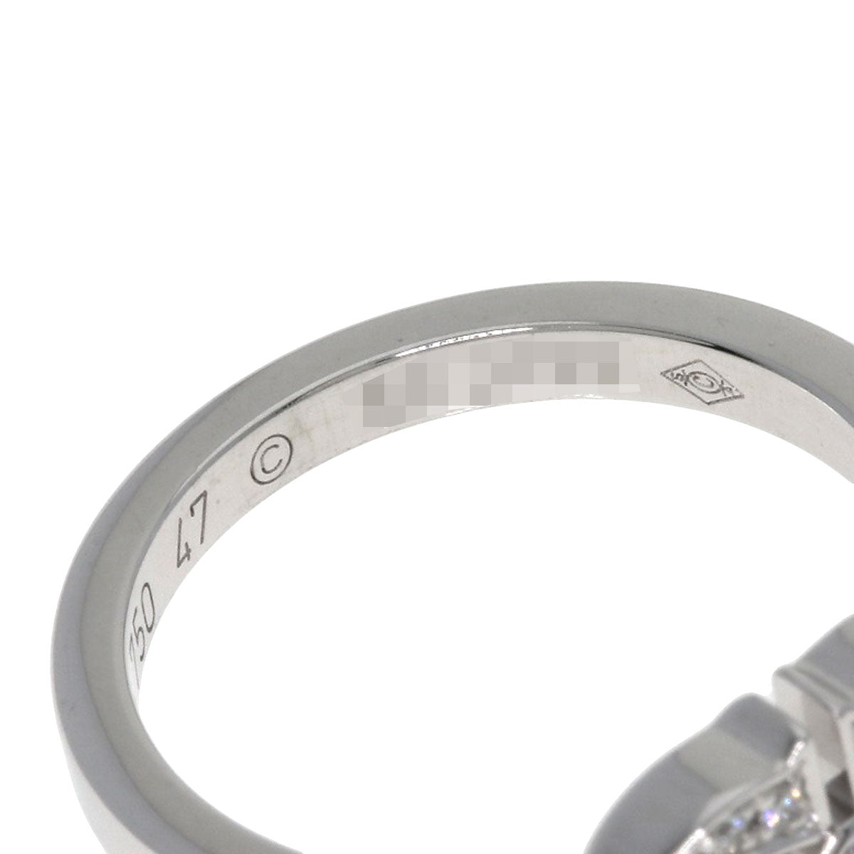 CARTIER C Heart Diamond #47 Ring K18 White Gold Ladies [Used]