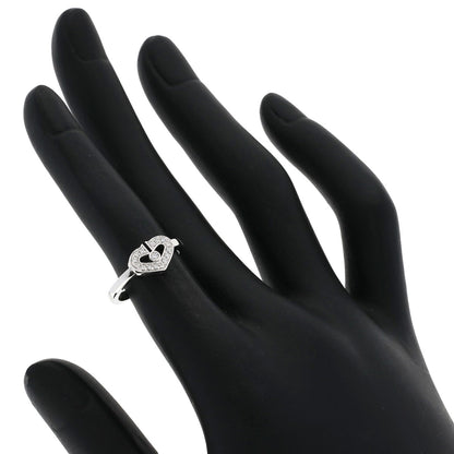 CARTIER C Heart Diamond #47 Ring K18 White Gold Ladies [Used]