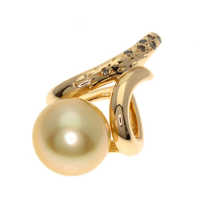 POLA Pearl Pearl Diamond Pendant top K18 Yellow Gold Ladies [Used]