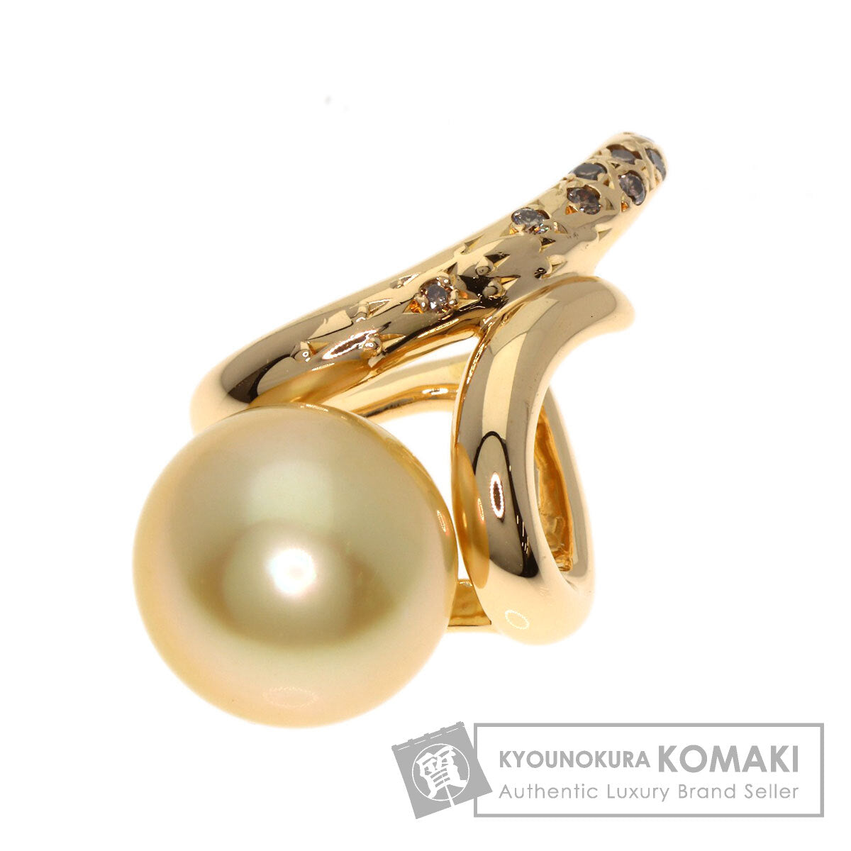 POLA Pearl Pearl Diamond Pendant top K18 Yellow Gold Ladies [Used]