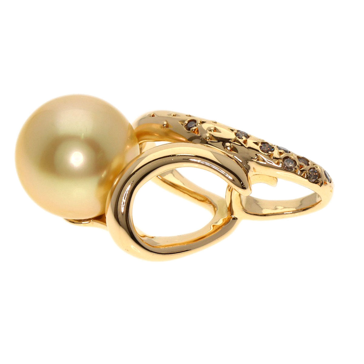 POLA Pearl Pearl Diamond Pendant top K18 Yellow Gold Ladies [Used]