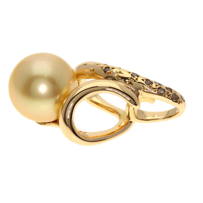 POLA Pearl Pearl Diamond Pendant top K18 Yellow Gold Ladies [Used]