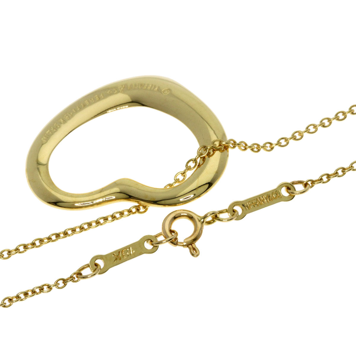 TIFFANY&Co. Open heart Necklace K18 Yellow Gold Ladies [Used]