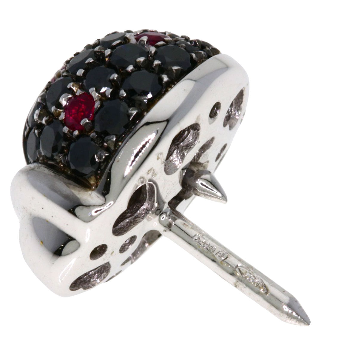 PASQUALE BRUNI Ruby Black　Diamond Brooch K18 White Gold Ladies [Used]