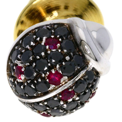 PASQUALE BRUNI Ruby Black　Diamond Brooch K18 White Gold Ladies [Used]