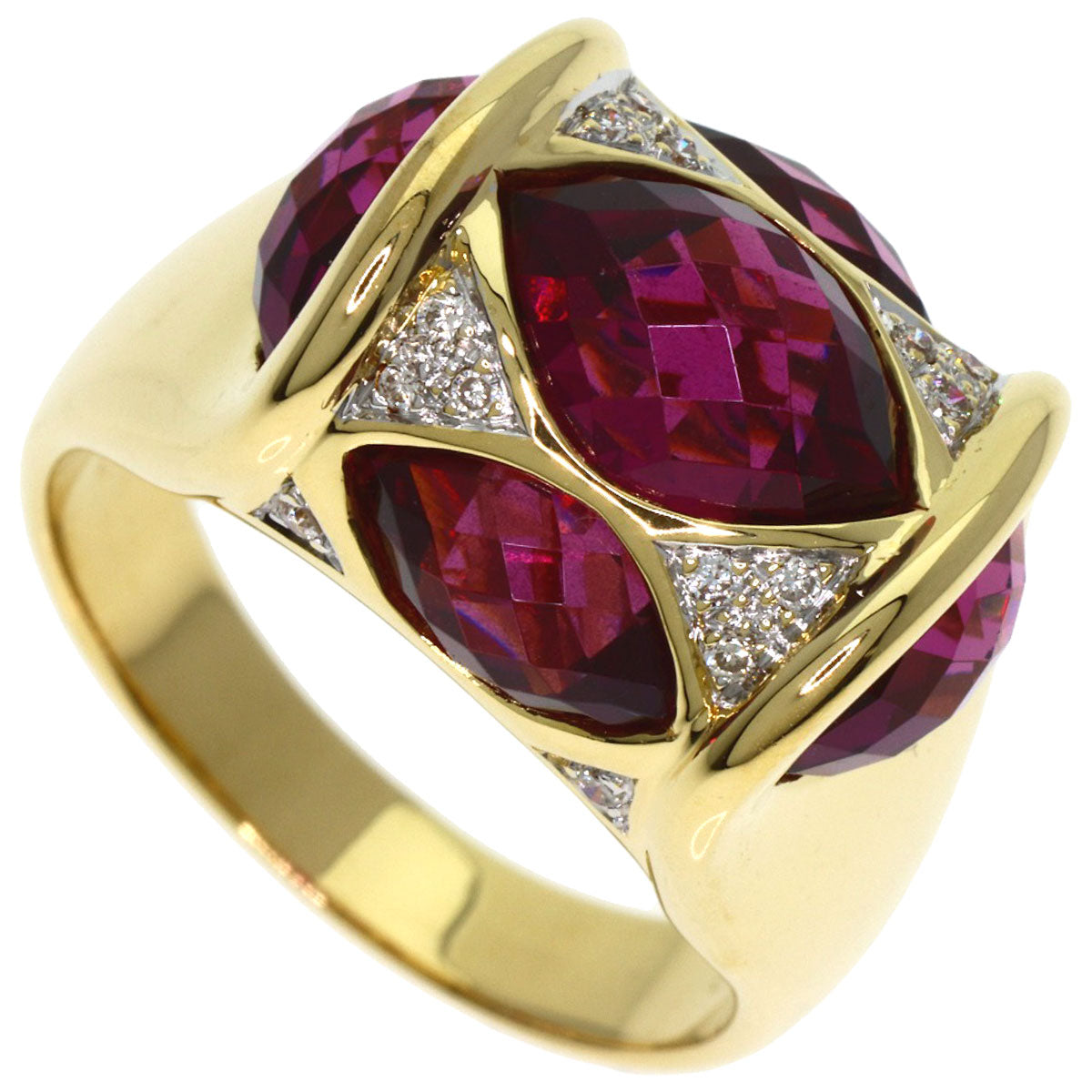 8.2ct Colored Stone Diamond Ring K18 Yellow Gold 10.5g　Ladies