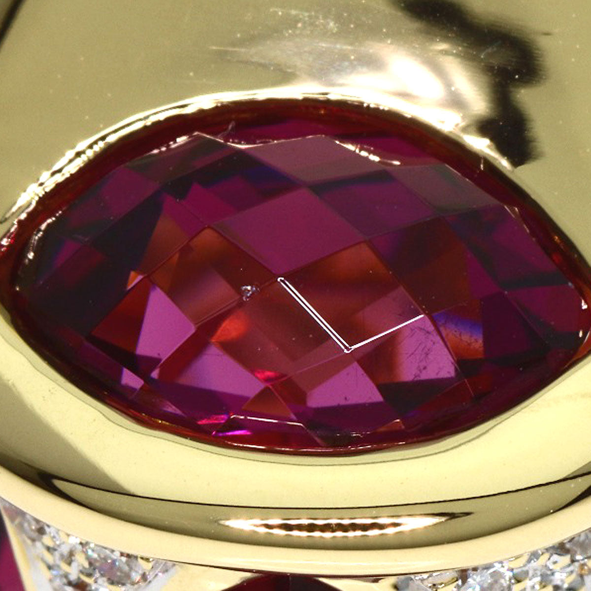 8.2ct Colored Stone Diamond Ring K18 Yellow Gold 10.5g　Ladies