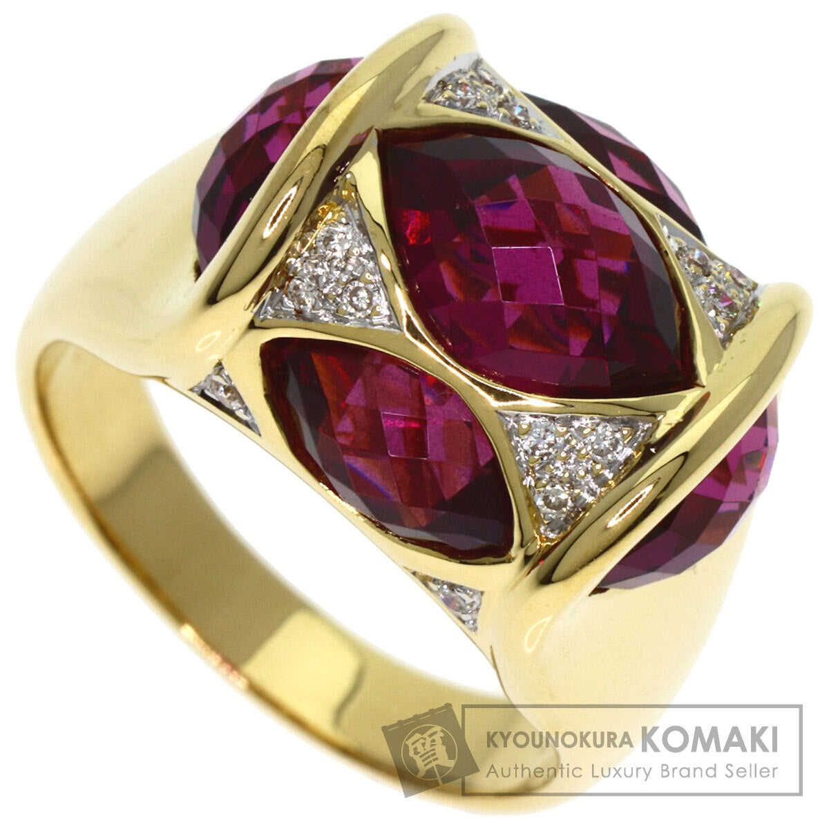 8.2ct Colored Stone Diamond Ring K18 Yellow Gold 10.5g　Ladies