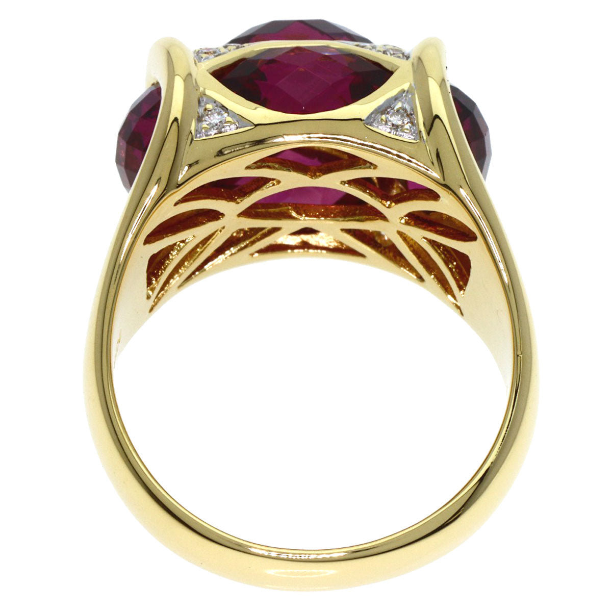 8.2ct Colored Stone Diamond Ring K18 Yellow Gold 10.5g　Ladies