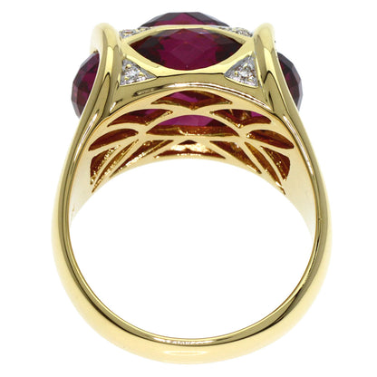 8.2ct Colored Stone Diamond Ring K18 Yellow Gold 10.5g　Ladies