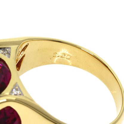 8.2ct Colored Stone Diamond Ring K18 Yellow Gold 10.5g　Ladies