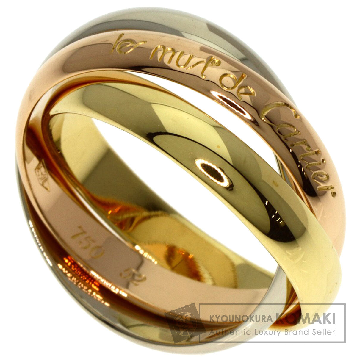 CARTIER Trinity #52 Ring K18 Yellow Gold K18 White GoldLadies [Used]