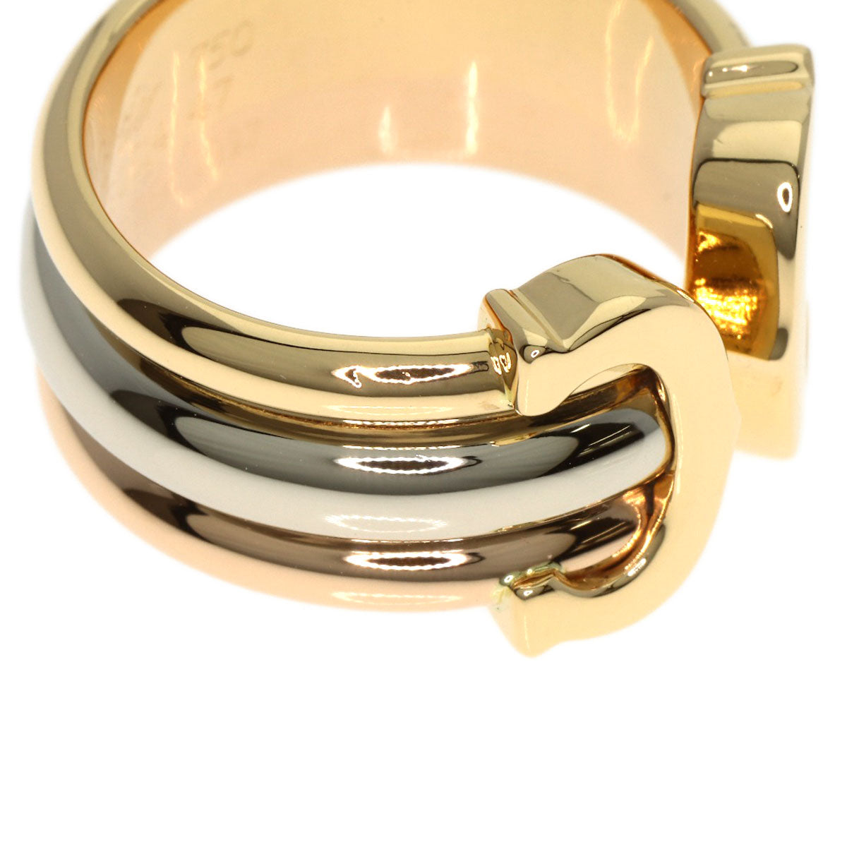 CARTIER 2C ring LM #47 Ring K18 Yellow Gold K18 White GoldLadies [Used]