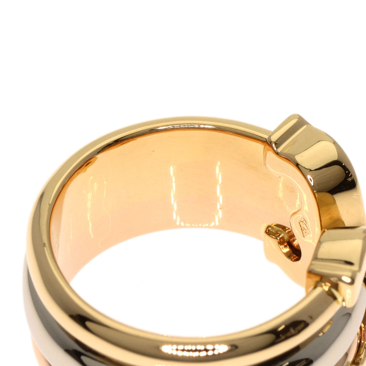 CARTIER 2C ring LM #47 Ring K18 Yellow Gold K18 White GoldLadies [Used]