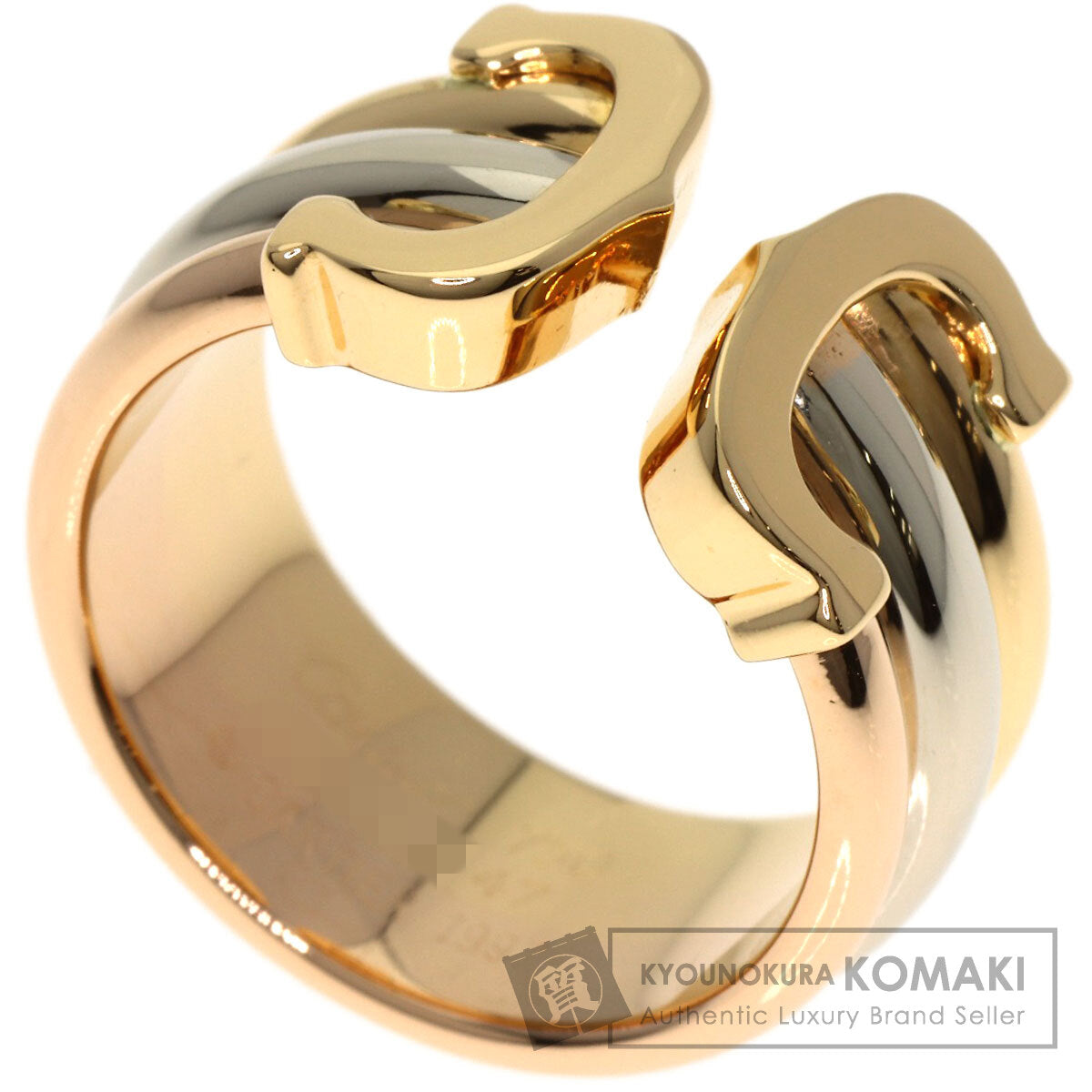 CARTIER 2C ring LM #47 Ring K18 Yellow Gold K18 White GoldLadies [Used]