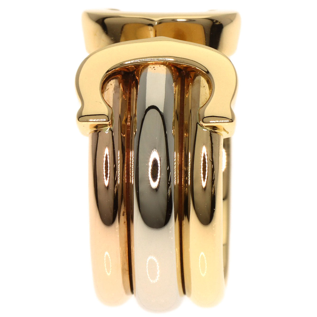 CARTIER 2C ring LM #47 Ring K18 Yellow Gold K18 White GoldLadies [Used]