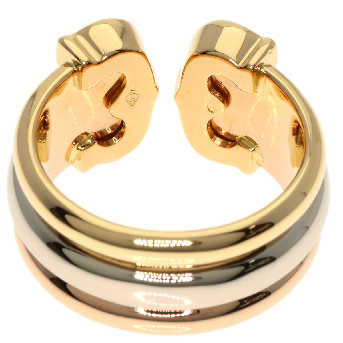 CARTIER 2C ring LM #47 Ring K18 Yellow Gold K18 White GoldLadies [Used]