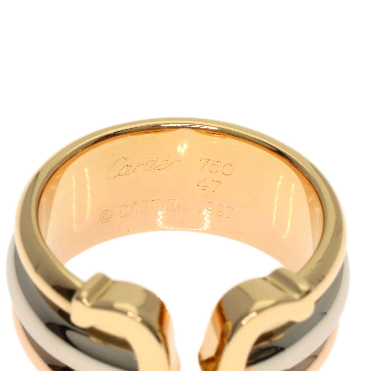 CARTIER 2C ring LM #47 Ring K18 Yellow Gold K18 White GoldLadies [Used]