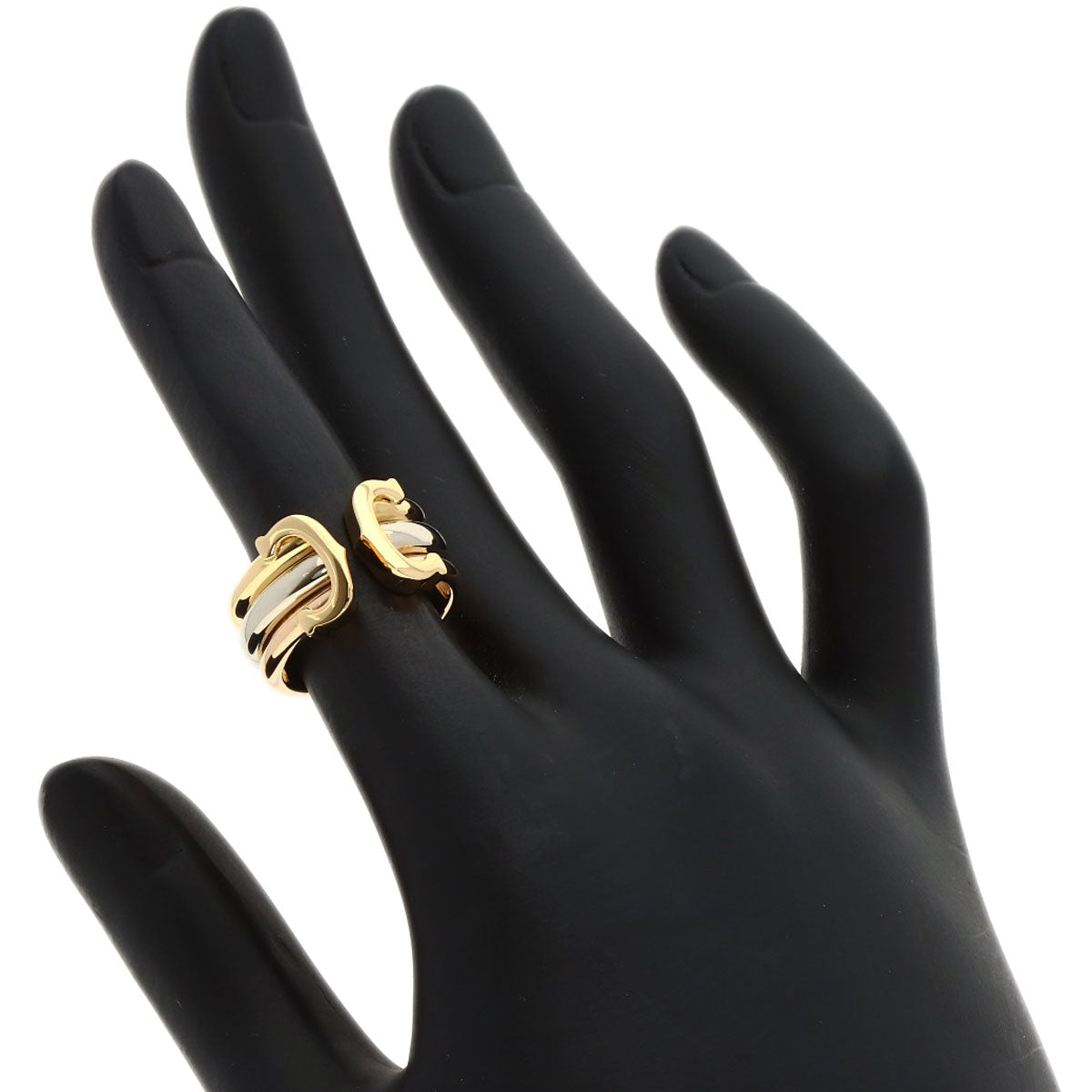 CARTIER 2C ring LM #47 Ring K18 Yellow Gold K18 White GoldLadies [Used]