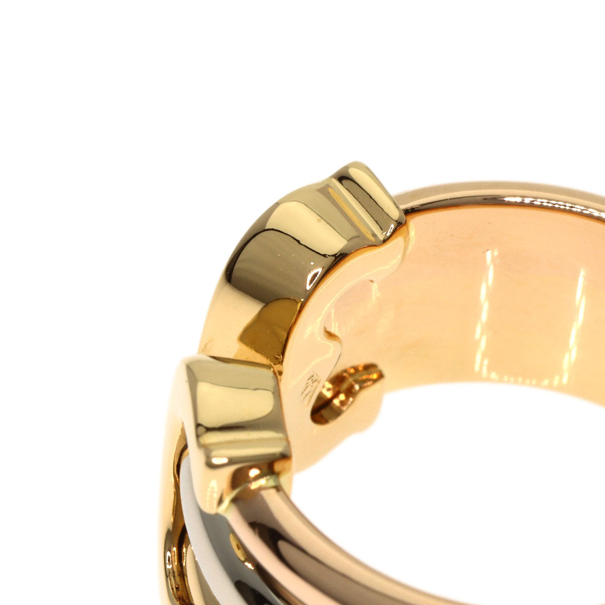 CARTIER 2C ring LM #47 Ring K18 Yellow Gold K18 White GoldLadies [Used]