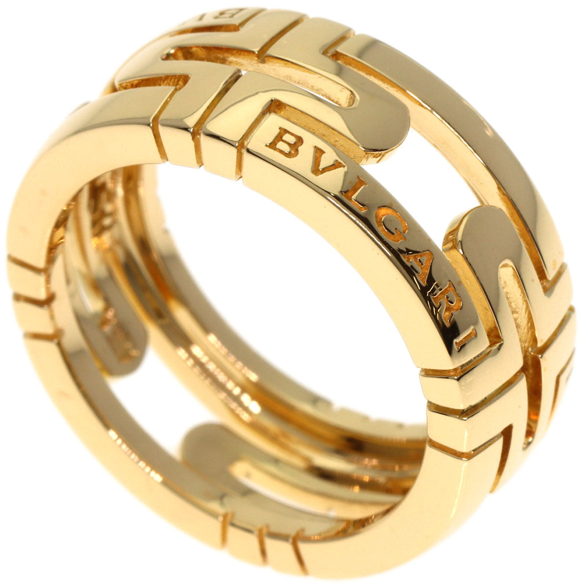 BVLGARI Parentesi Openwork #50 Ring K18 Yellow Gold Ladies [Used]