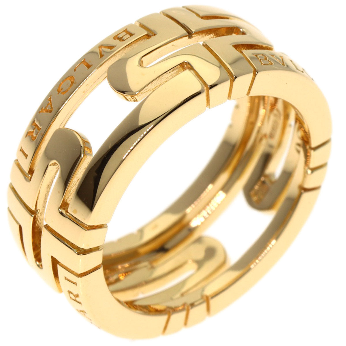 BVLGARI Parentesi Openwork #50 Ring K18 Yellow Gold Ladies [Used]