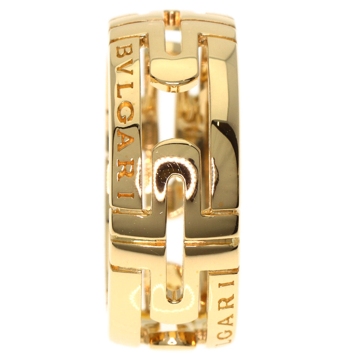 BVLGARI Parentesi Openwork #50 Ring K18 Yellow Gold Ladies [Used]
