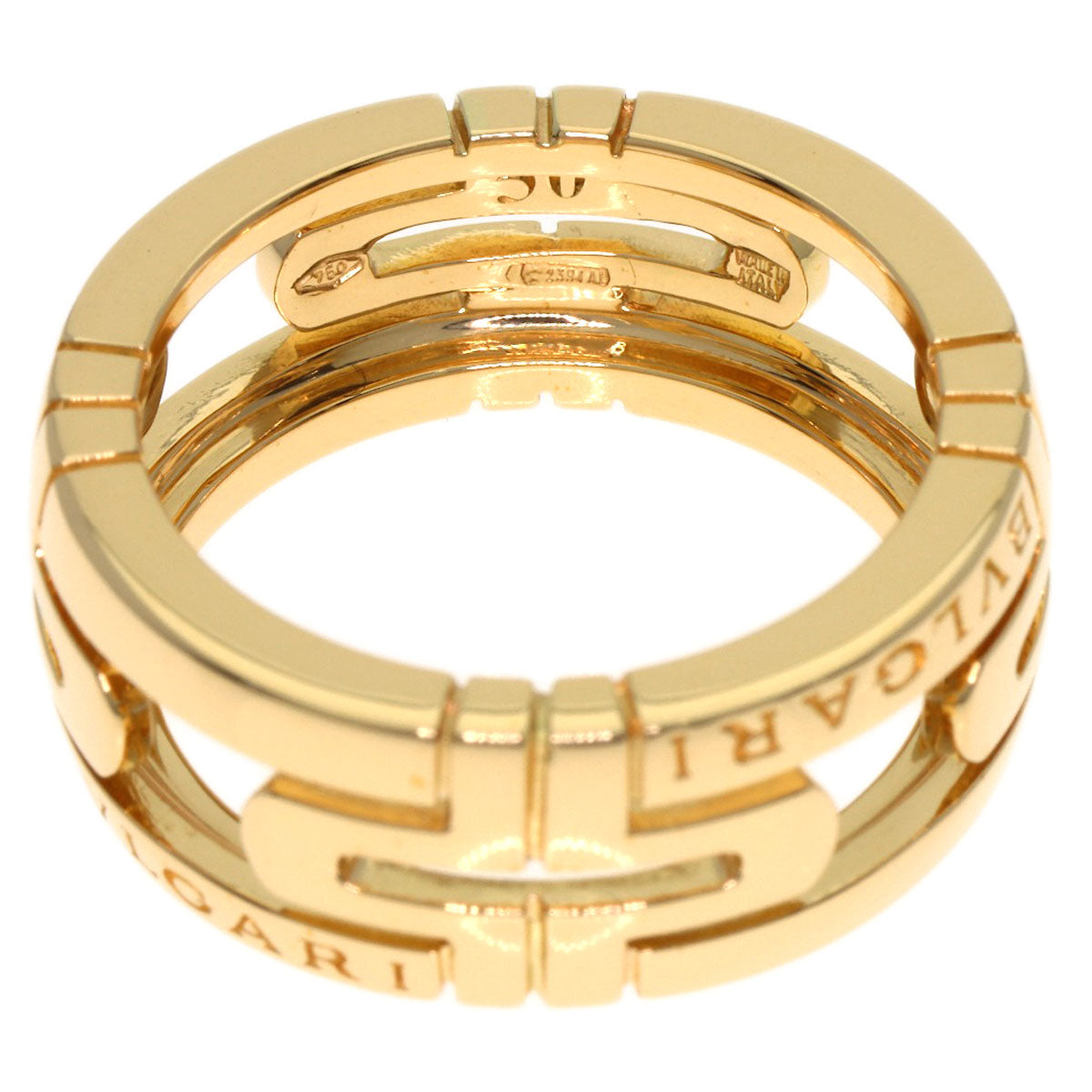 BVLGARI Parentesi Openwork #50 Ring K18 Yellow Gold Ladies [Used]