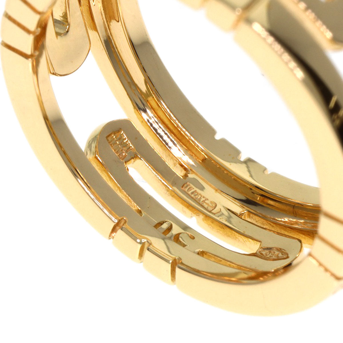 BVLGARI Parentesi Openwork #50 Ring K18 Yellow Gold Ladies [Used]