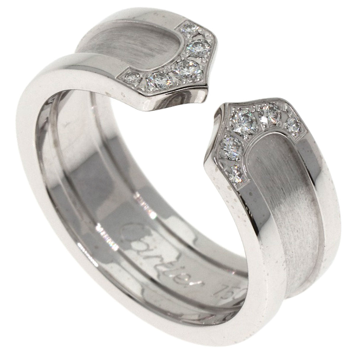 CARTIER C2 Ring Diamond #49 Ring K18 White Gold Ladies [Used]